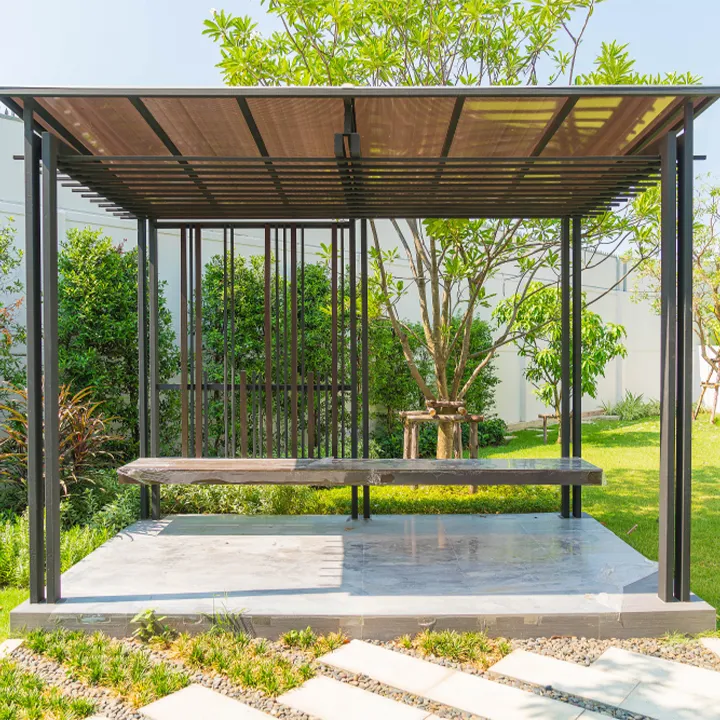 Pergola build in Arizona, project done by Diamond Stone & Synthetic Grass.