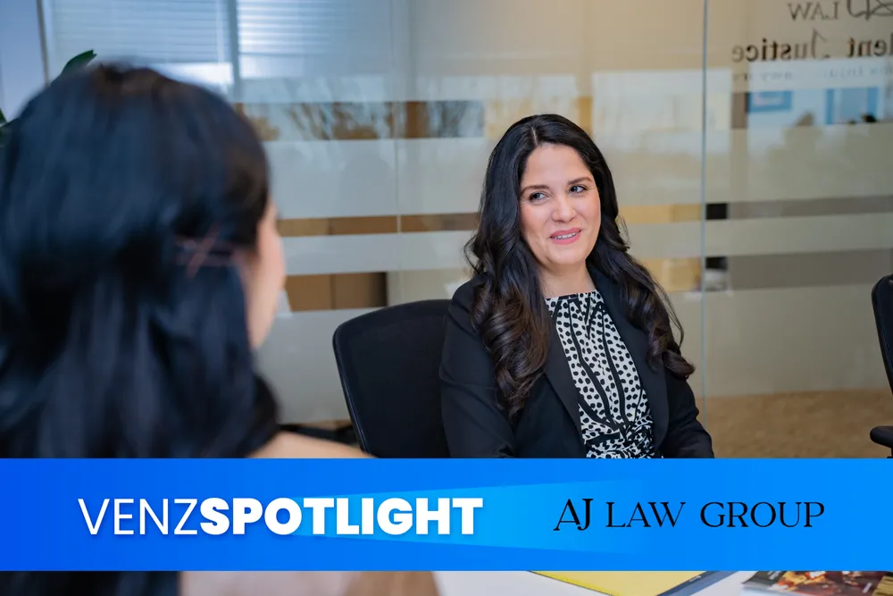 Elizabeth Gonzalez, Esq. criminal defense attorney captured in AJ Law Group's office.
